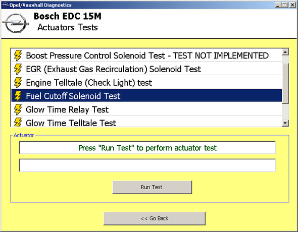 SECONS OpelDiag Actuator test